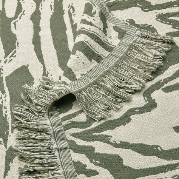 IKEA TANDMOTT throw, gray-green/off-white, 51x67 in, Ikea Ireland | 5293ABQOV