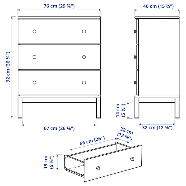 IKEA TARVA 3-drawer chest, pine, 29 7/8x36 1/4 in, Ikea Ireland | 3128FPDYI