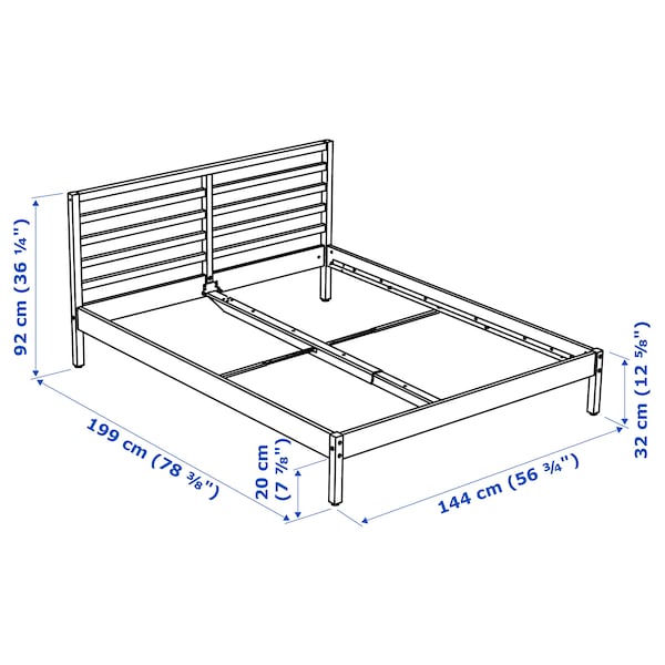 IKEA TARVA bed frame, Full White Stained, Ikea Ireland | 0289TDXNY