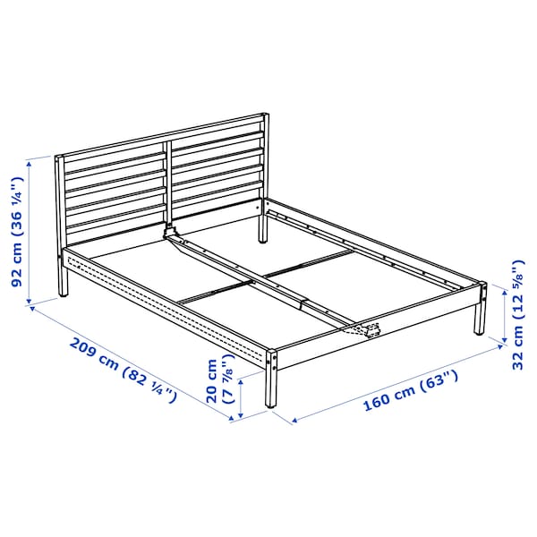 IKEA TARVA bed frame, Queen White Stained / Luröy, Ikea Ireland | 7891OBAHE