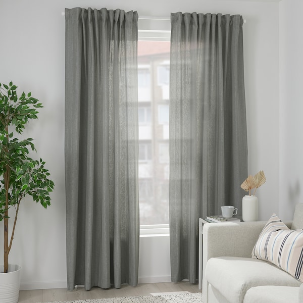 IKEA TIBAST room darkening curtains, 1 pair, 57x98 in Dark Green, Ikea Ireland | 2490LWIUA