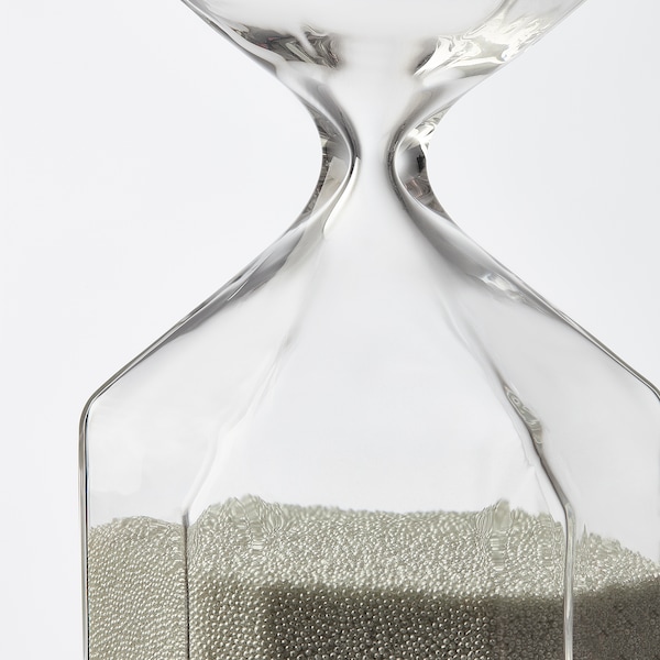 IKEA TILLSYN decorative hourglass, clear glass/white, 6 ¼ in, Ikea Ireland | 0241TLMZH