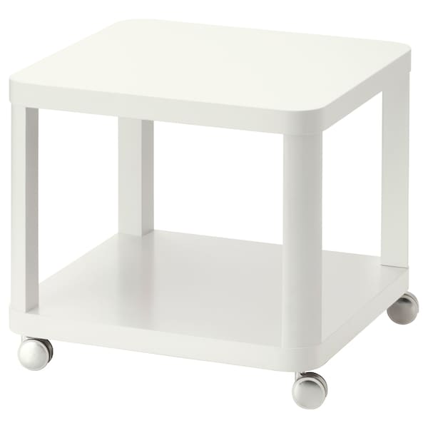 IKEA TINGBY Side table on casters, 19 5/8x19 5/8 in White, Ikea Ireland | 7389IJDTR