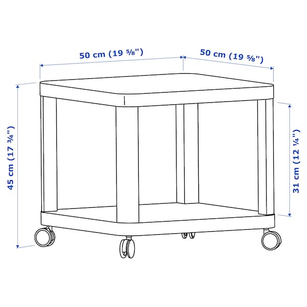 IKEA TINGBY Side table on casters, 19 5/8x19 5/8 in Red, Ikea Ireland | 9218NXZMD