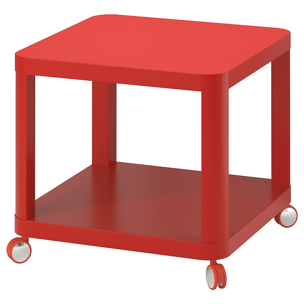 IKEA TINGBY Side table on casters, 19 5/8x19 5/8 in Red, Ikea Ireland | 9218NXZMD
