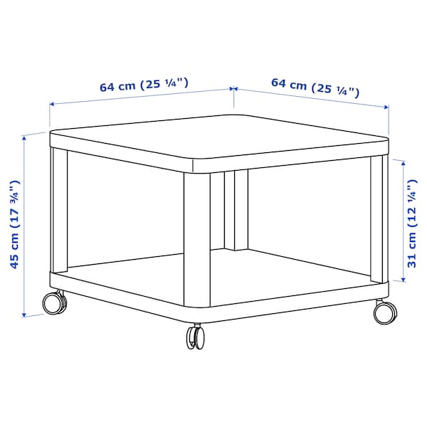 IKEA TINGBY Side table on casters, white, 25 1/4x25 1/4 in, Ikea Ireland | 2631MEXIZ