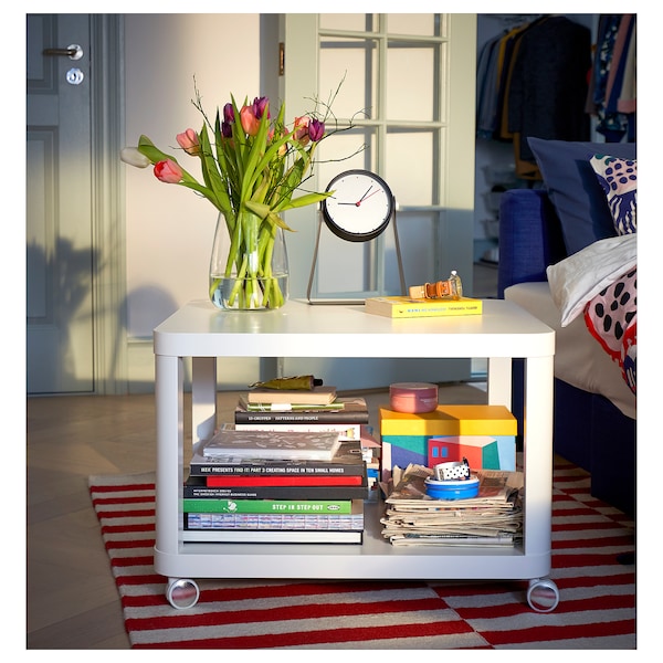 IKEA TINGBY Side table on casters, white, 25 1/4x25 1/4 in, Ikea Ireland | 2631MEXIZ