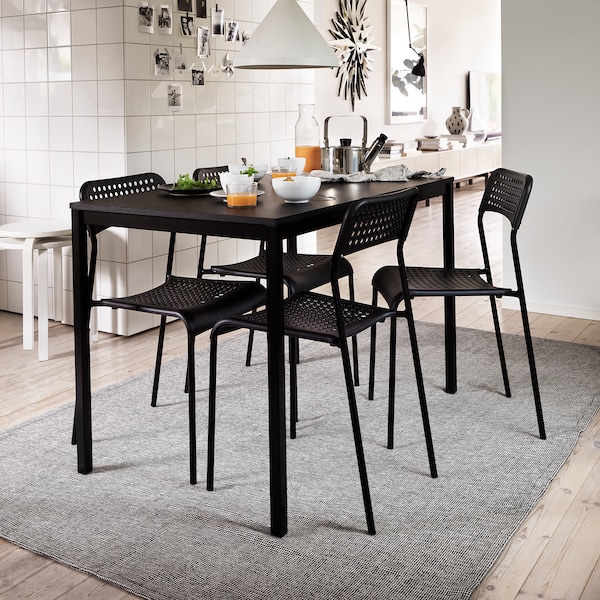 IKEA TIPHEDE rug, flatwoven, 5'1 inx7'3 in Black / Natural, Ikea Ireland | 4213XYKCH