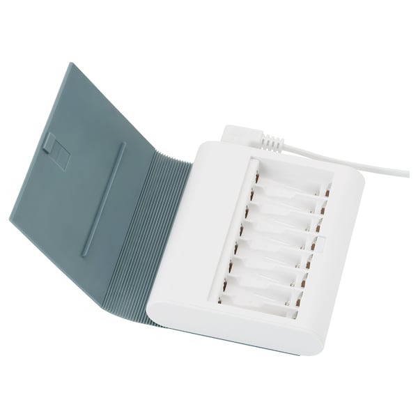 IKEA TJUGO Battery charger with storage, gray-green, Ikea Ireland | 5978RZWNB