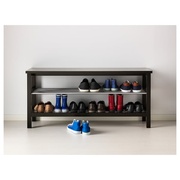 IKEA TJUSIG Bench with shoe storage, black, 42 1/2x19 5/8 in, Ikea Ireland | 2390FGAWE