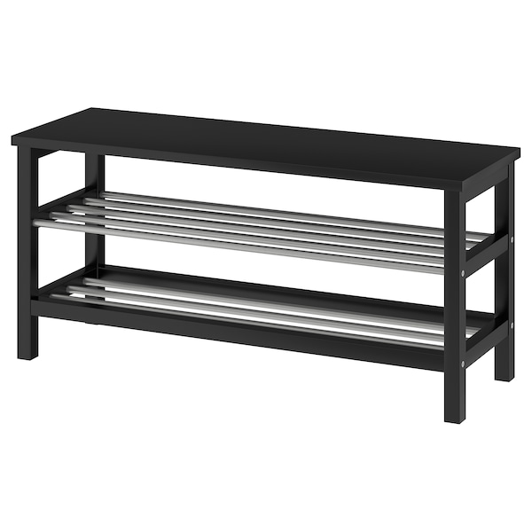 IKEA TJUSIG Bench with shoe storage, black, 42 1/2x19 5/8 in, Ikea Ireland | 2390FGAWE