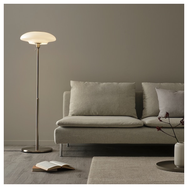 IKEA TÄLLBYN floor lamp, nickel plated/opal glass, 53 in, Ikea Ireland | 8761EYZKQ