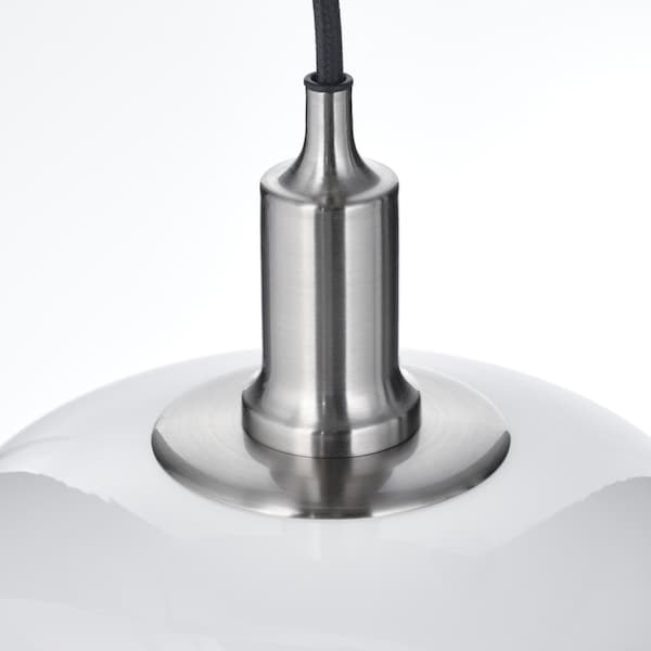IKEA TÄLLBYN pendant lamp with 3 lamps, nickel plated/opal glass, 35 in, Ikea Ireland | 4763AUCDL
