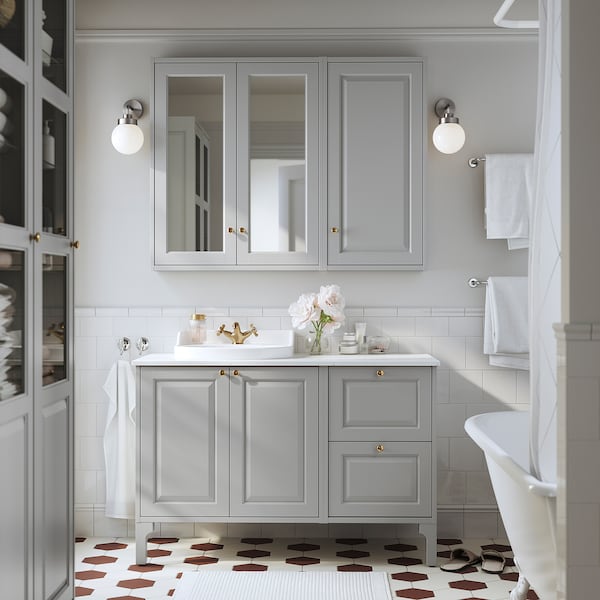 IKEA TÄNNFORSEN Bathroom vanity with drawers, 18x21x25 1/8 in Light Gray, Ikea Ireland | 6485KPJYA