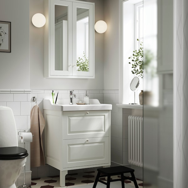 IKEA TÄNNFORSEN mirror cabinet with doors, 24x6x37 in White, Ikea Ireland | 6705HSVQE