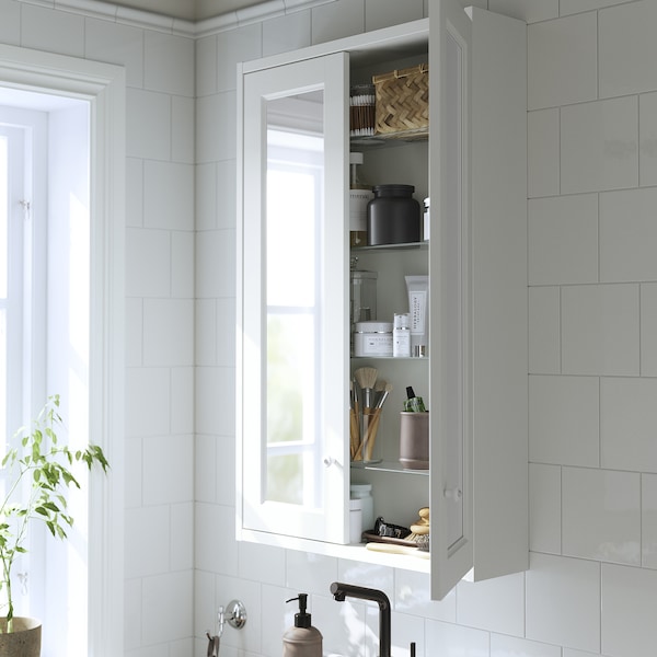 IKEA TÄNNFORSEN mirror cabinet with doors, 24x6x37 in White, Ikea Ireland | 6705HSVQE
