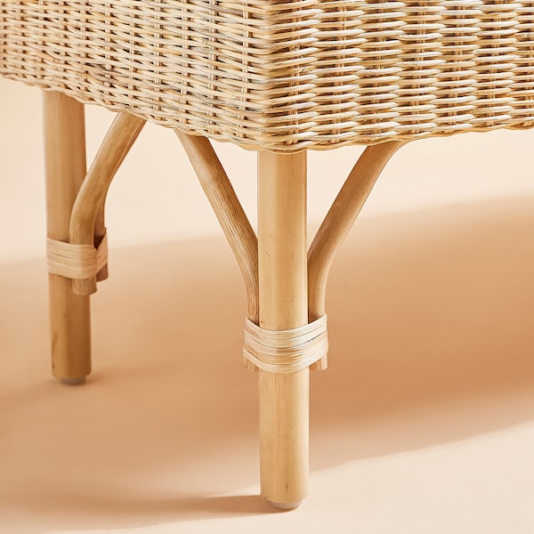 IKEA TOLKNING bench with storage, handmade rattan, 47 ¼ in, Ikea Ireland | 1462BHCWA