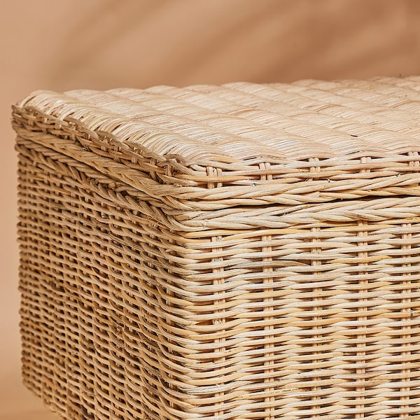 IKEA TOLKNING bench with storage, handmade rattan, 47 ¼ in, Ikea Ireland | 1462BHCWA