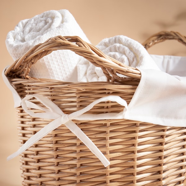 IKEA TOLKNING laundry basket, handmade willow, 11 gallon, Ikea Ireland | 1459KBIGX