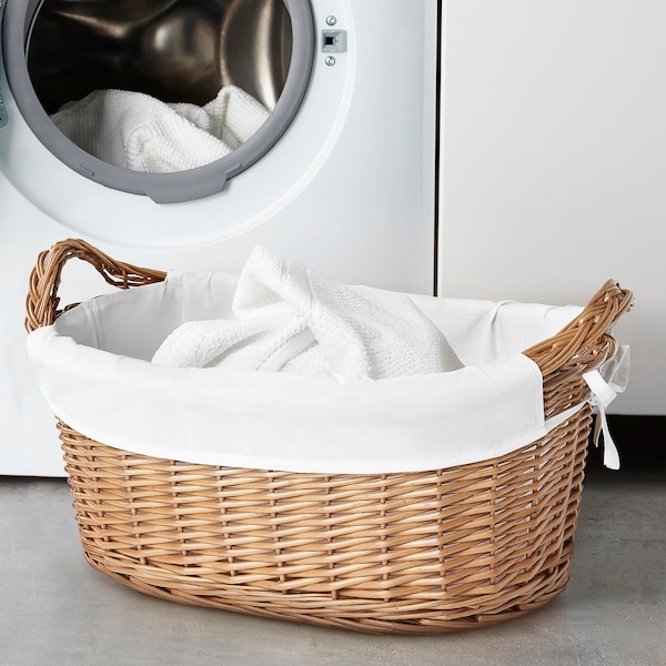 IKEA TOLKNING laundry basket, handmade willow, 11 gallon, Ikea Ireland | 1459KBIGX