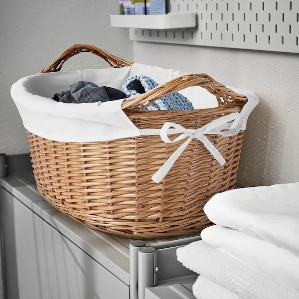 IKEA TOLKNING laundry basket, handmade willow, 11 gallon, Ikea Ireland | 1459KBIGX