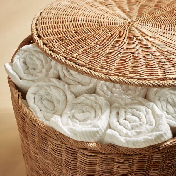 IKEA TOLKNING ottoman with storage, handmade rattan, Ikea Ireland | 0951PGDJX