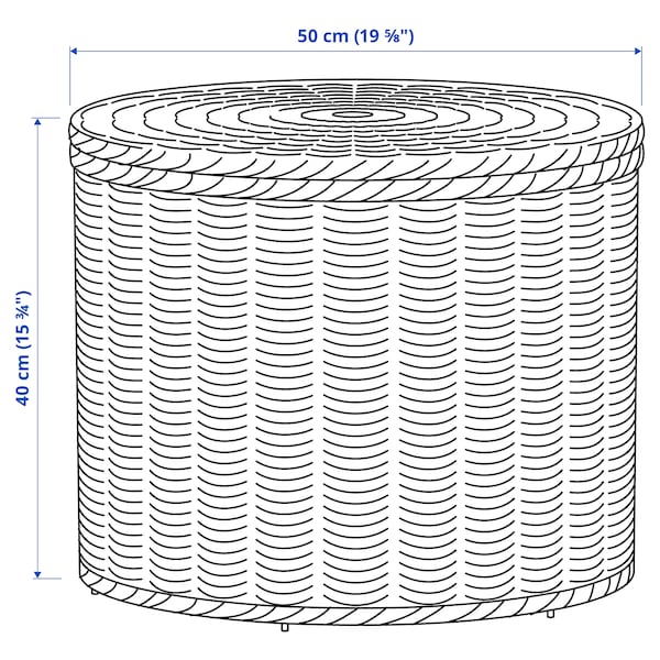 IKEA TOLKNING ottoman with storage, handmade rattan, Ikea Ireland | 0951PGDJX