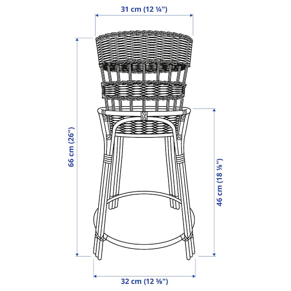 IKEA TOLKNING plant stand, handmade rattan, 26 in, Ikea Ireland | 9617HKDTQ