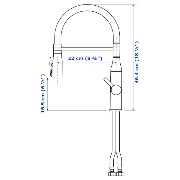 IKEA TOLLSJÖN kitchen faucet with handspray Black Polished Metal, Ikea Ireland | 4938IHBZU
