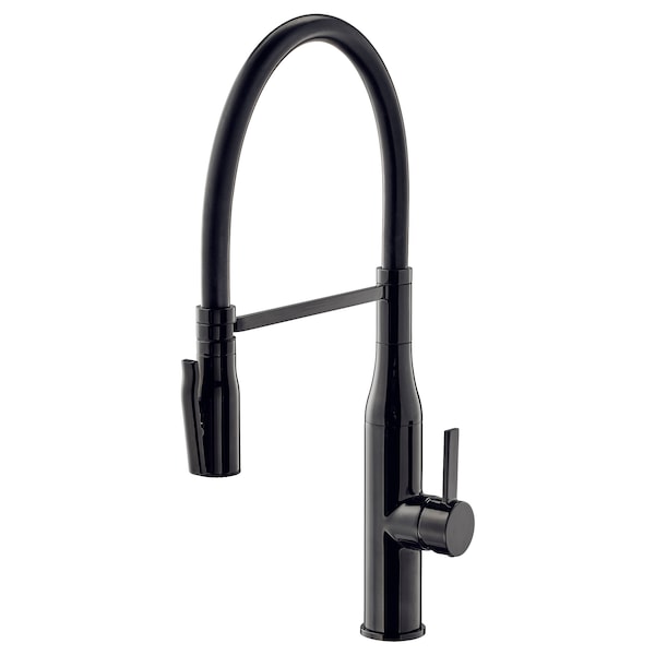 IKEA TOLLSJÖN kitchen faucet with handspray Black Polished Metal, Ikea Ireland | 4938IHBZU