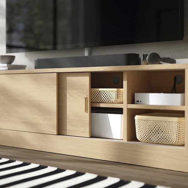 IKEA TONSTAD TV unit, 70 1/4x14 5/8x21 5/8 in Oak Veneer, Ikea Ireland | 7650HDOEK