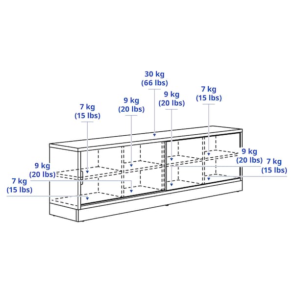 IKEA TONSTAD TV unit, 70 1/4x14 5/8x21 5/8 in Oak Veneer, Ikea Ireland | 7650HDOEK