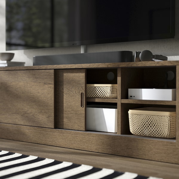 IKEA TONSTAD TV unit, 70 1/4x14 5/8x21 5/8 in Brown Stained Oak Veneer, Ikea Ireland | 4308XEWVU