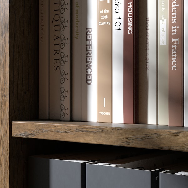 IKEA TONSTAD bookcase, 32 1/8x14 5/8x78 7/8 in Brown Stained Oak Veneer, Ikea Ireland | 8692NATPZ