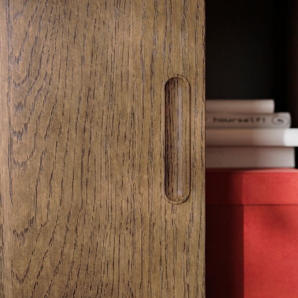 IKEA TONSTAD cabinet with sliding doors, 32 1/8x14 5/8x47 1/4 in Brown Stained Oak Veneer, Ikea Ireland | 6089XBLWS