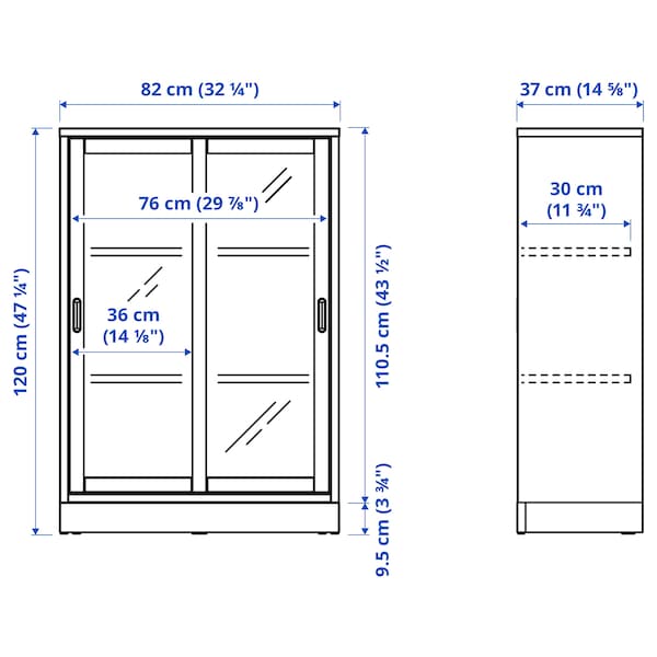 IKEA TONSTAD cabinet with sliding glass doors, 32 1/8x14 5/8x47 1/4 in Oak Veneer, Ikea Ireland | 7590VZMGR
