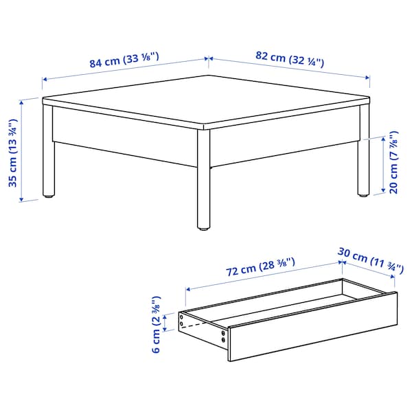 IKEA TONSTAD coffee table, 33 1/8x32 1/4 in Oak Veneer, Ikea Ireland | 0549CSDNZ