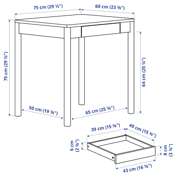 IKEA TONSTAD desk, off-white, 29 1/2x23 5/8 in, Ikea Ireland | 6285EXBRY
