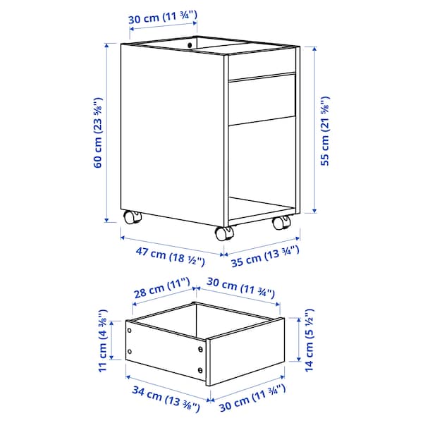 IKEA TONSTAD drawer unit on casters, off-white, 13 3/4x23 5/8 in, Ikea Ireland | 8603PUOVJ