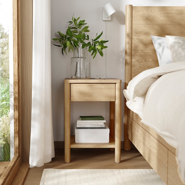 IKEA TONSTAD nightstand, 15 3/4x15 3/4x23 1/4 in Oak Veneer, Ikea Ireland | 4572YQJDT