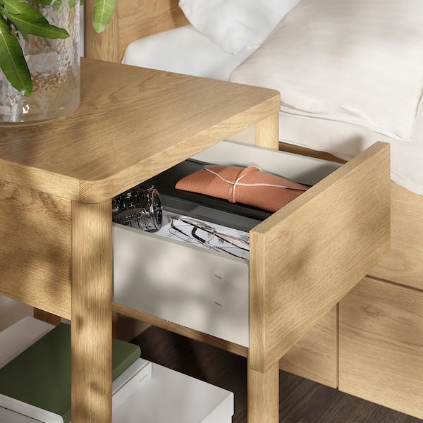 IKEA TONSTAD nightstand, 15 3/4x15 3/4x23 1/4 in Oak Veneer, Ikea Ireland | 4572YQJDT