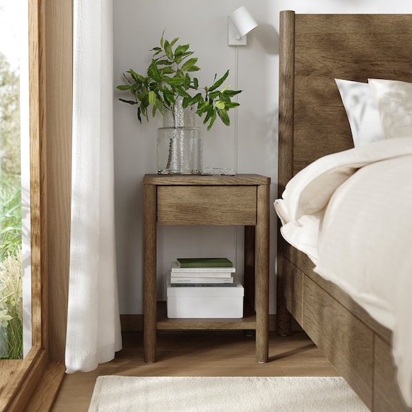 IKEA TONSTAD nightstand, 15 3/4x15 3/4x23 1/4 in Brown Stained Oak Veneer, Ikea Ireland | 4857TYNXG