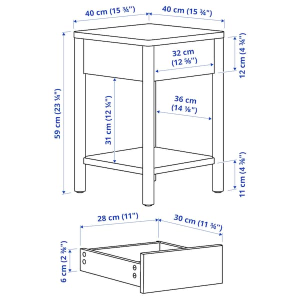 IKEA TONSTAD nightstand, 15 3/4x15 3/4x23 1/4 in Brown Stained Oak Veneer, Ikea Ireland | 4857TYNXG
