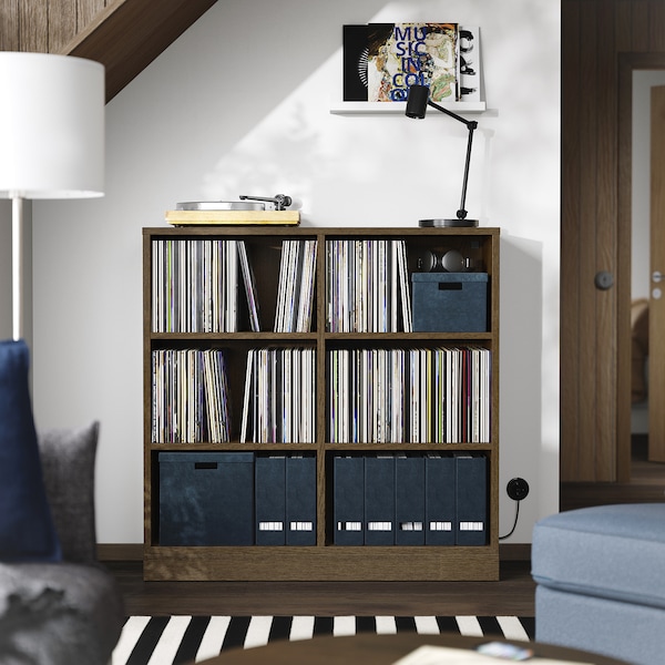 IKEA TONSTAD shelving unit, 47 1/2x14 5/8x47 1/4 in Brown Stained Oak Veneer, Ikea Ireland | 6318PIXRA