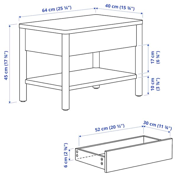 IKEA TONSTAD side table, 25 1/4x15 3/4 in Brown Stained Oak Veneer, Ikea Ireland | 9321OASUV