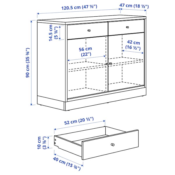 IKEA TONSTAD sideboard, 47 1/2x18 5/8x35 3/8 in Oak Veneer, Ikea Ireland | 7410GEPVA