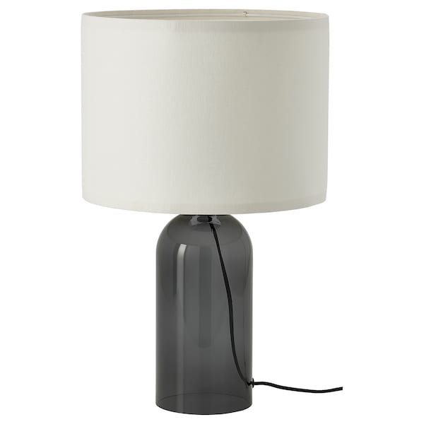 IKEA TONVIS table lamp, smoked glass/white, 20 in, Ikea Ireland | 8291ZWJGK