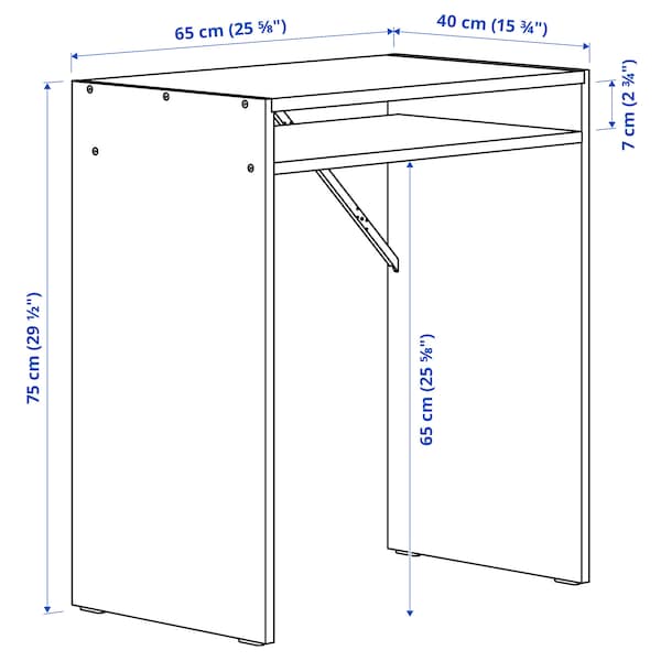 IKEA TORALD desk, white, 25 5/8x15 3/4 in, Ikea Ireland | 5418OMBLW