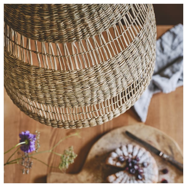 IKEA TORARED Pendant lamp shade, seagrass, Height: 13 in Diameter: 14 in, Ikea Ireland | 2317GLWTC