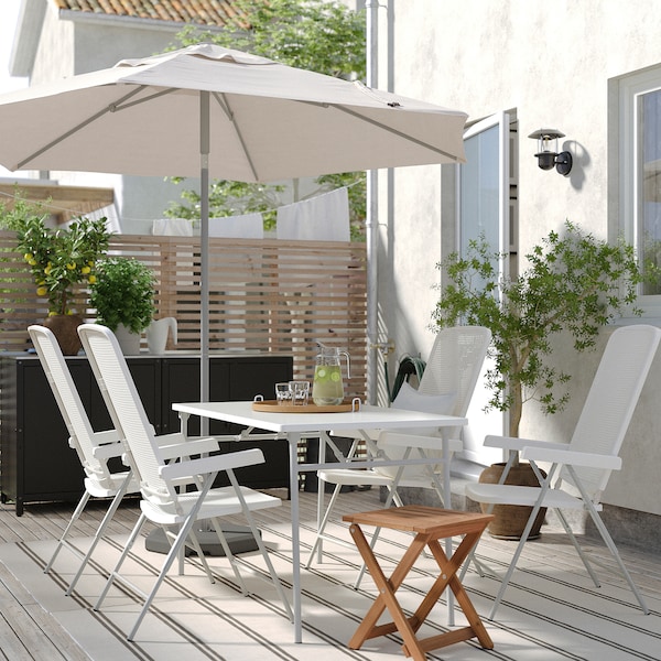 IKEA TORPARÖ reclining chair, outdoor, white/gray, Ikea Ireland | 2439OWRVP